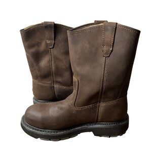 Wolverine Men's Work Steel Toe Wellington Brown Leather Boots W04707 Size 8 M